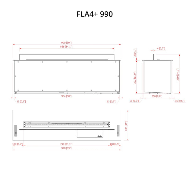 FLA4+ 990 - Quemador automático de bioetanol