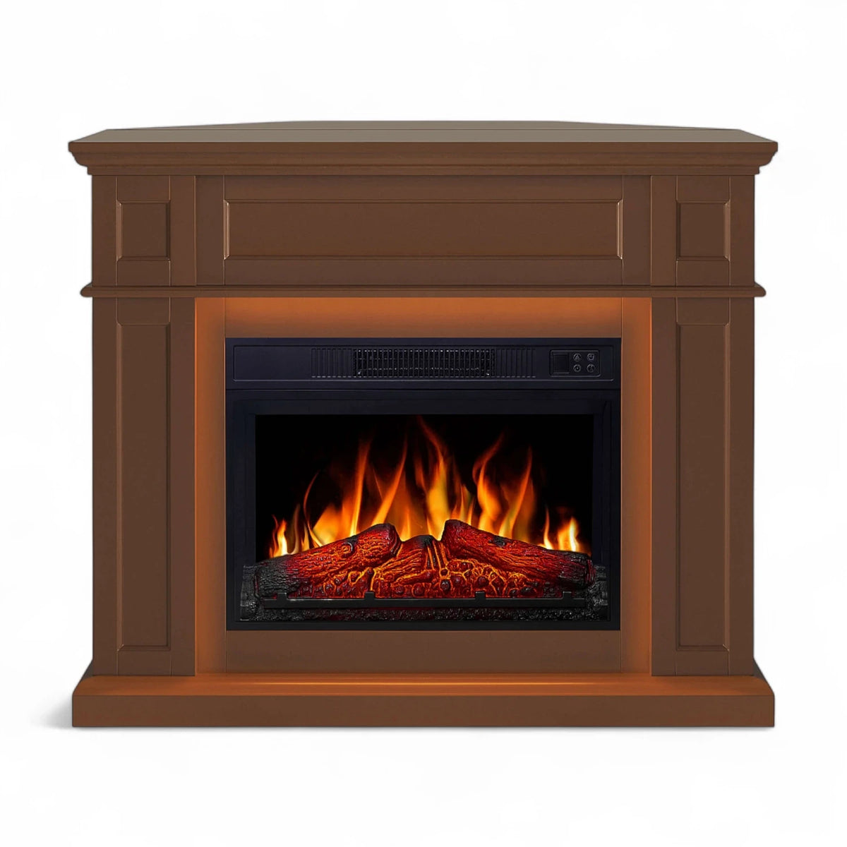Linz 2-in-1 Electric Fireplace – Brown