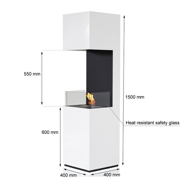 Chimenea de bioetanol independiente - Blanco