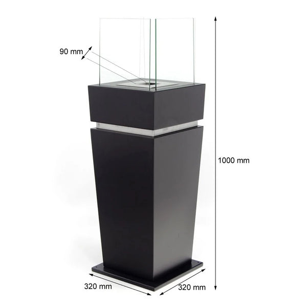 Chimenea de bioetanol estilo cono de cuatro caras