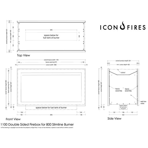 Icon Slimline Firebox FBDS1100