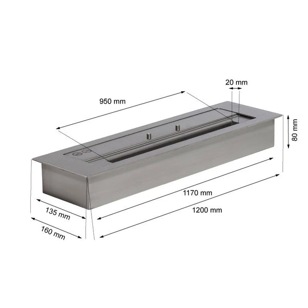 Quemador de bioetanol de 6 Litros - 120 cm