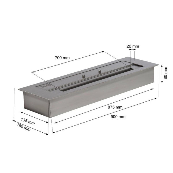 Quemador de bioetanol de 4,5 Litros - 90 cm