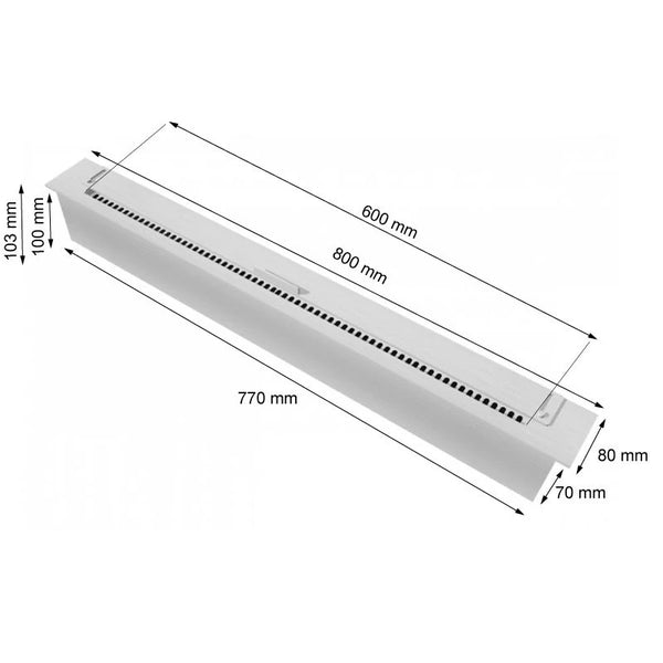 Quemador de linea delgada - 80 cm