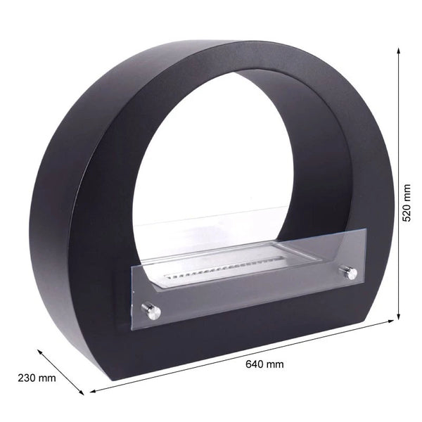 Chimenea bioetanol arqueada - Negro