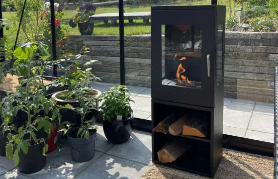 Chimenea de bioetanol para invernadero