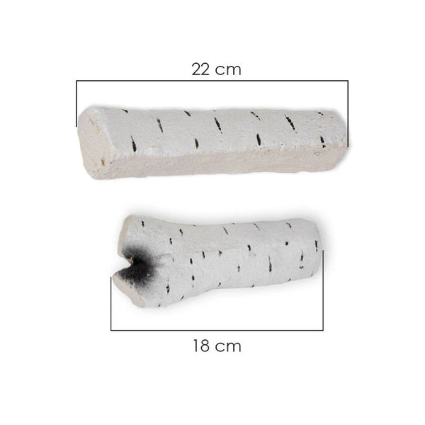 Troncos de abedul cerámica decorativos - 6uds.
