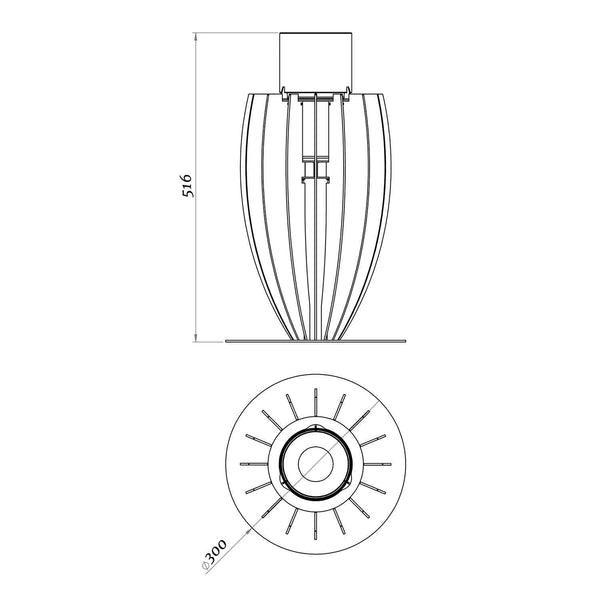 Tuli Chimenea de Mesa – Dorado