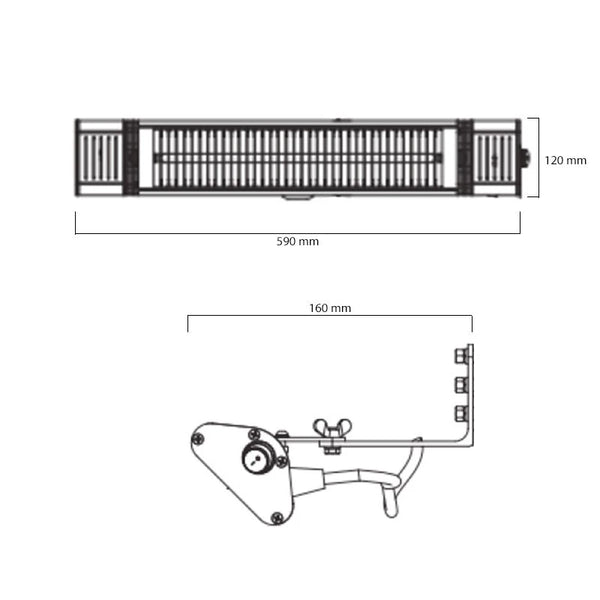 Calefactor exterior HEAT1 ECO Plus-line 2000W
