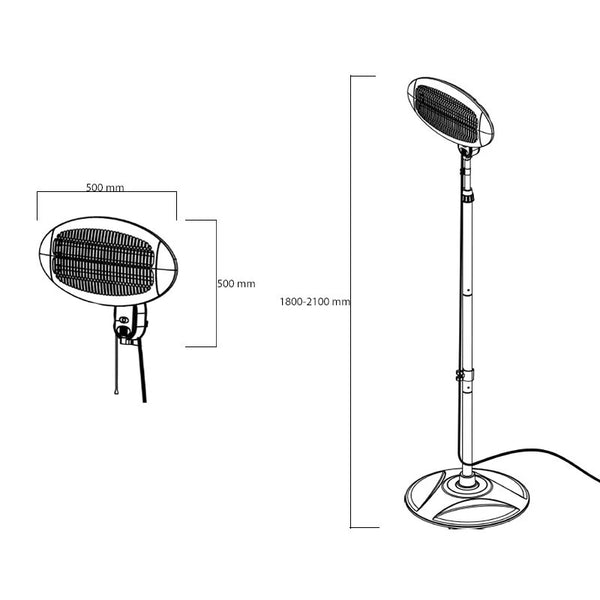 Elektra 2000 watt Calefactores de patio eléctricos