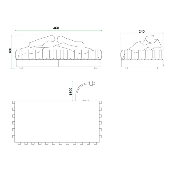 Inserto eléctrico para chimenea - Rugby