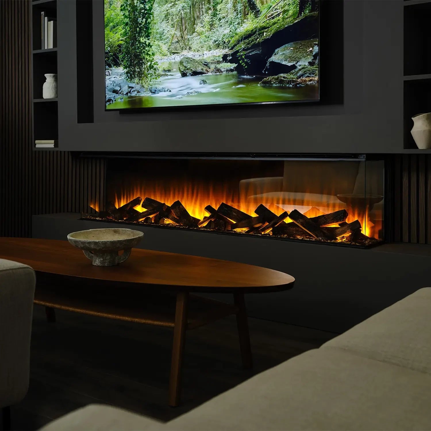 chimenea eléctrica para televisor