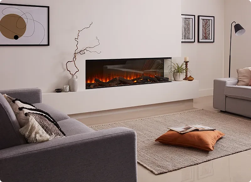 Chimenea eléctrica de dos caras