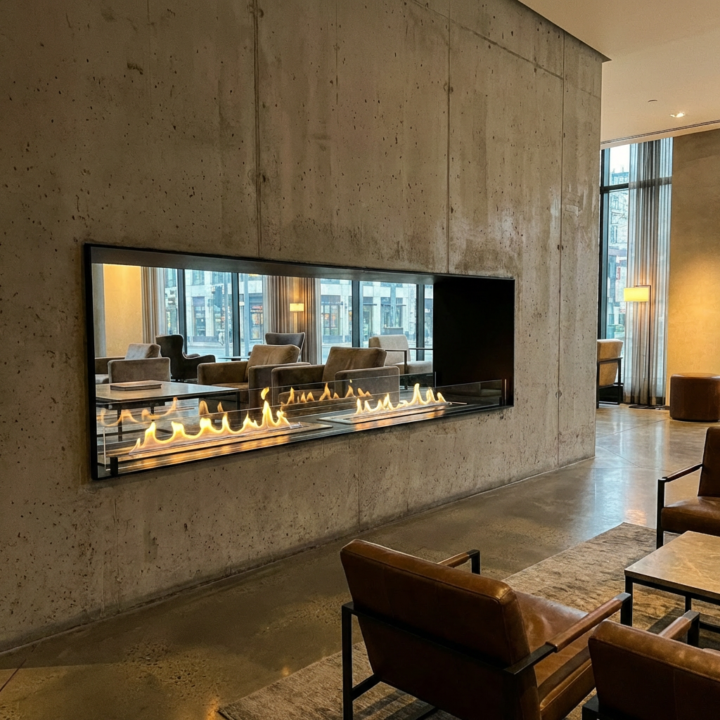 Double Sided Bioethanol Fireplace