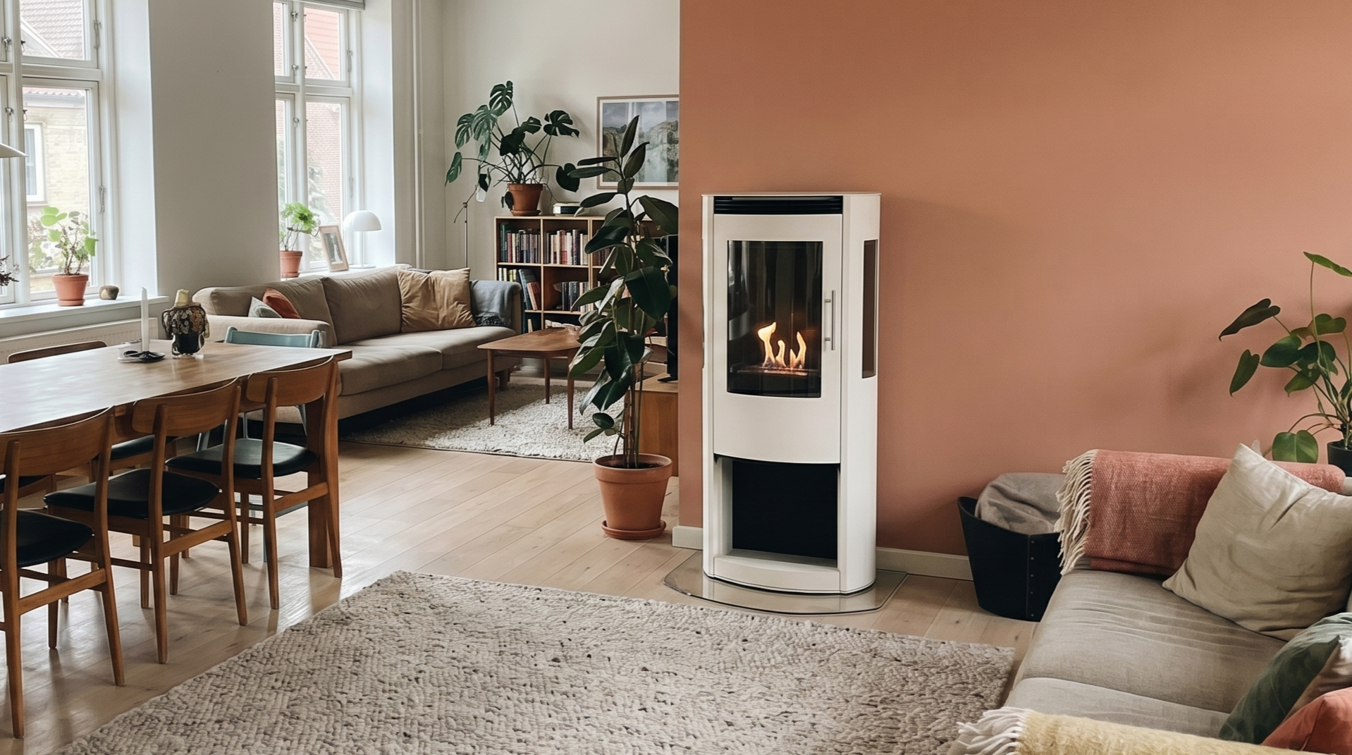 White Bioethanol Fireplace