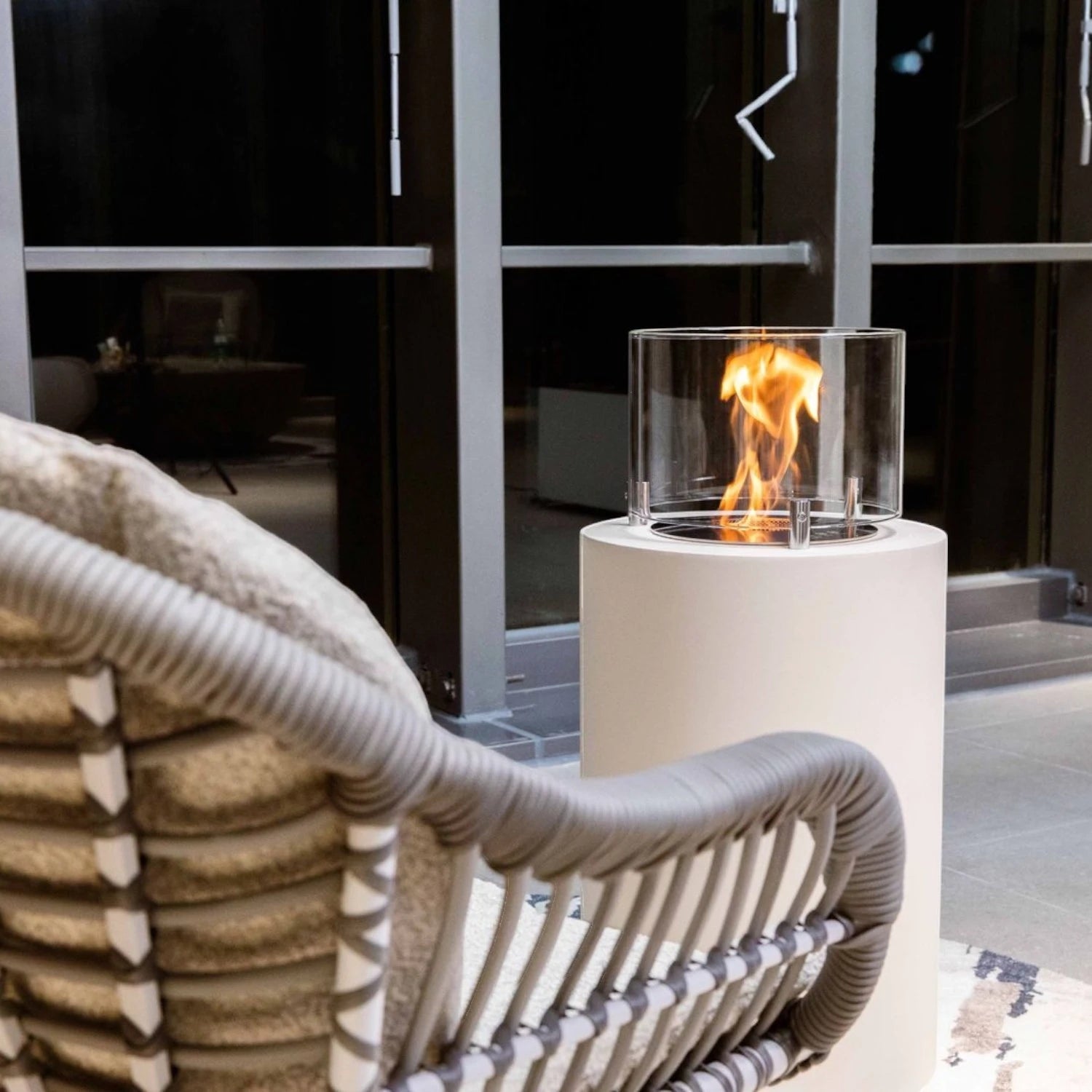 BOSTON Chimenea de Bioetanol – Blanco Crema