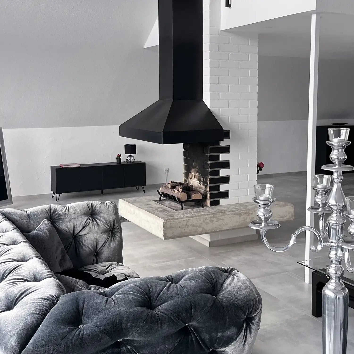 Grate L - Rejilla con quemador de 2,5 litros y madera cerámica