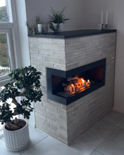 Chimenea integrada de esquina 85 cm lado Izquierda