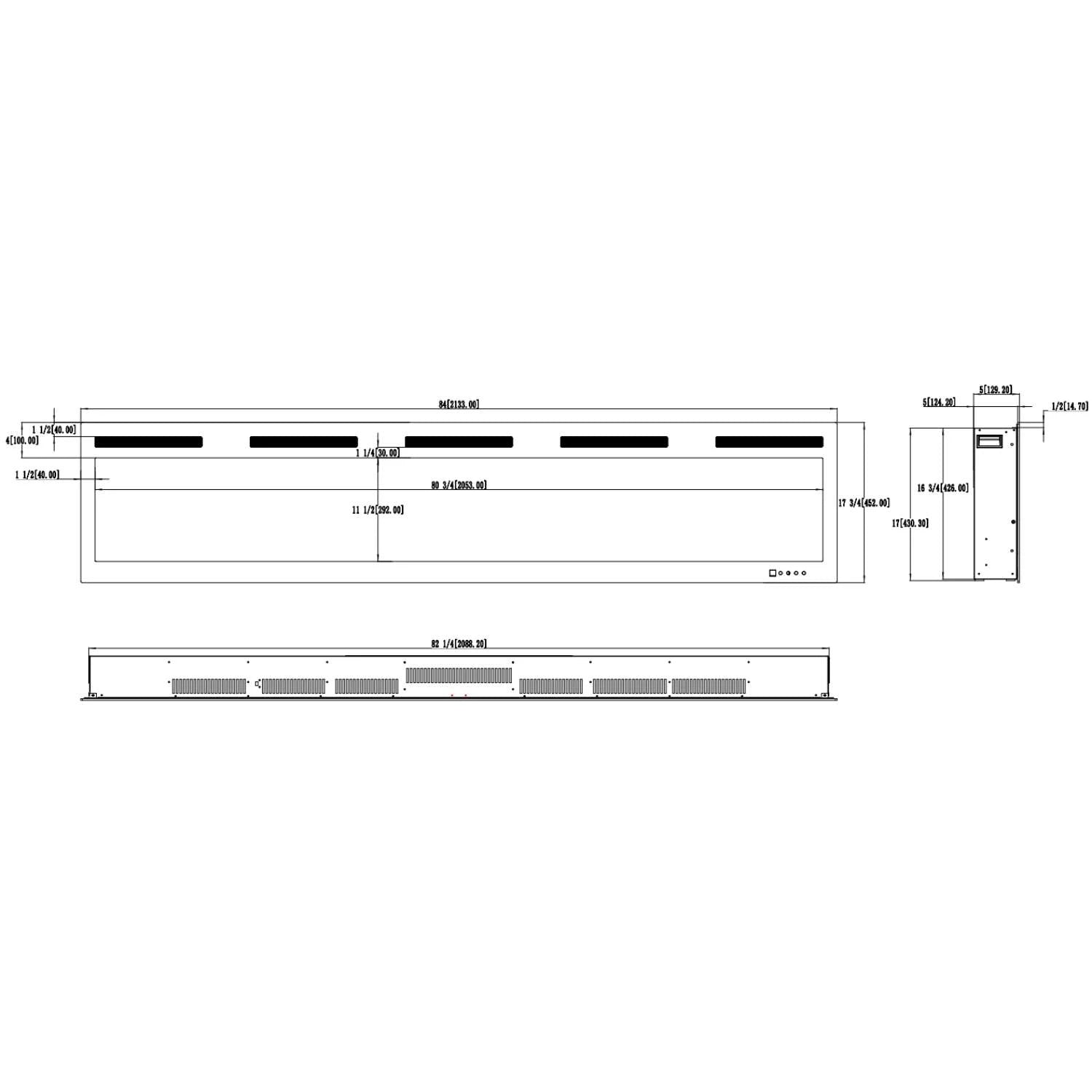 Chimenea eléctrica de pared Majestic PRO 84" (213 cm)