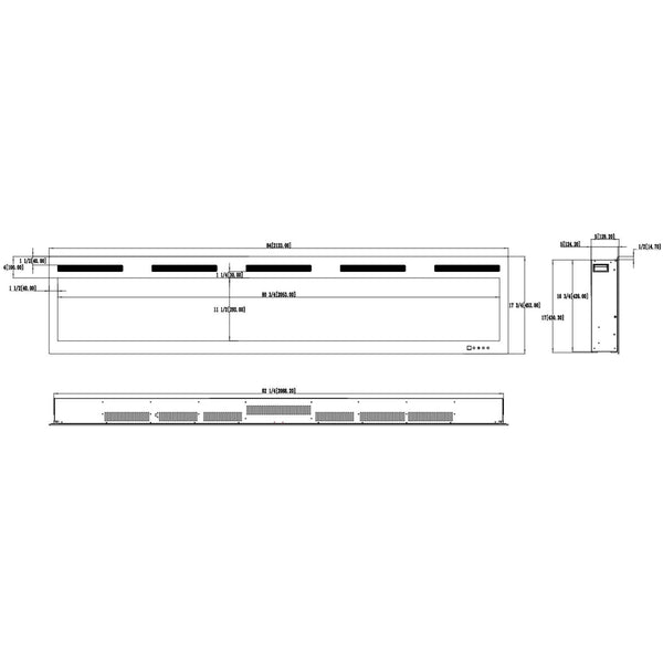 Chimenea eléctrica de pared Majestic PRO 84" (213 cm)