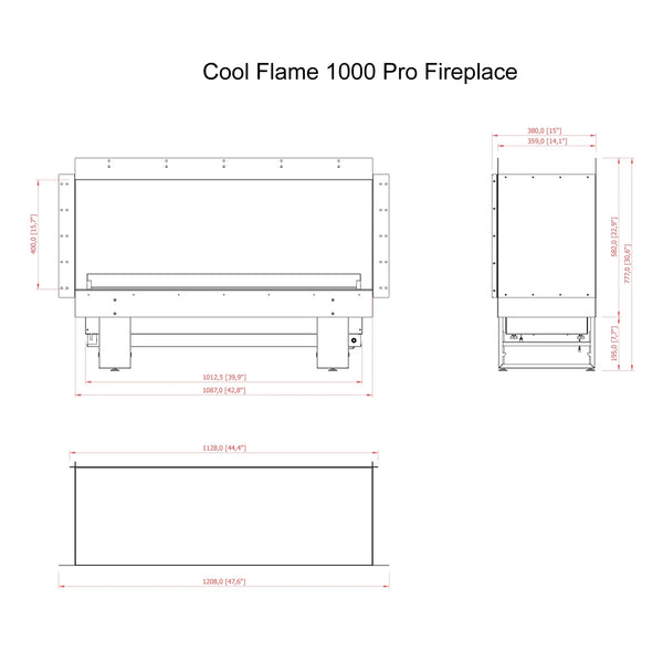 Cool Flame 1000 esquina izda - Chimenea vapor de agua