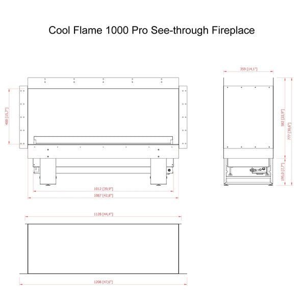 Cool Flame 1000 de 2 caras - Chimenea vapor de agua