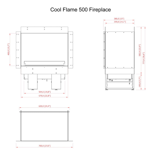 Cool Flame 500 esquina izda - Chimenea vapor de agua