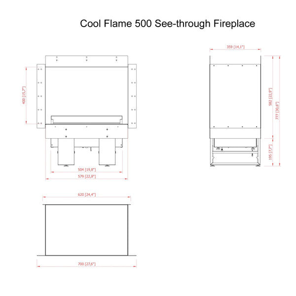 Cool Flame 500 de 2 caras - Chimenea vapor de agua