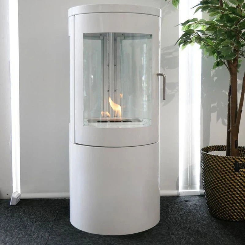 Estufa de bioetanol en blanco con 360 grados de visión