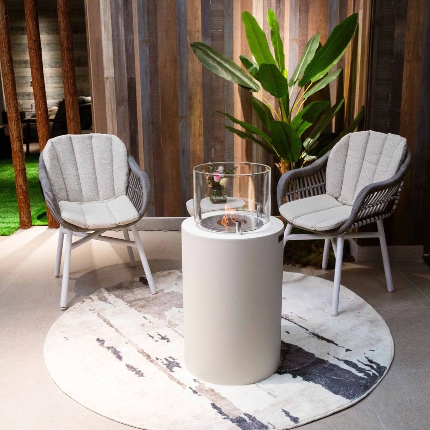 BOSTON Chimenea de Bioetanol – Blanco Crema