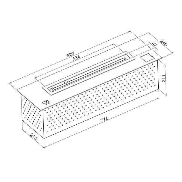 Quemador de bioetanol automático 11L (82cm)