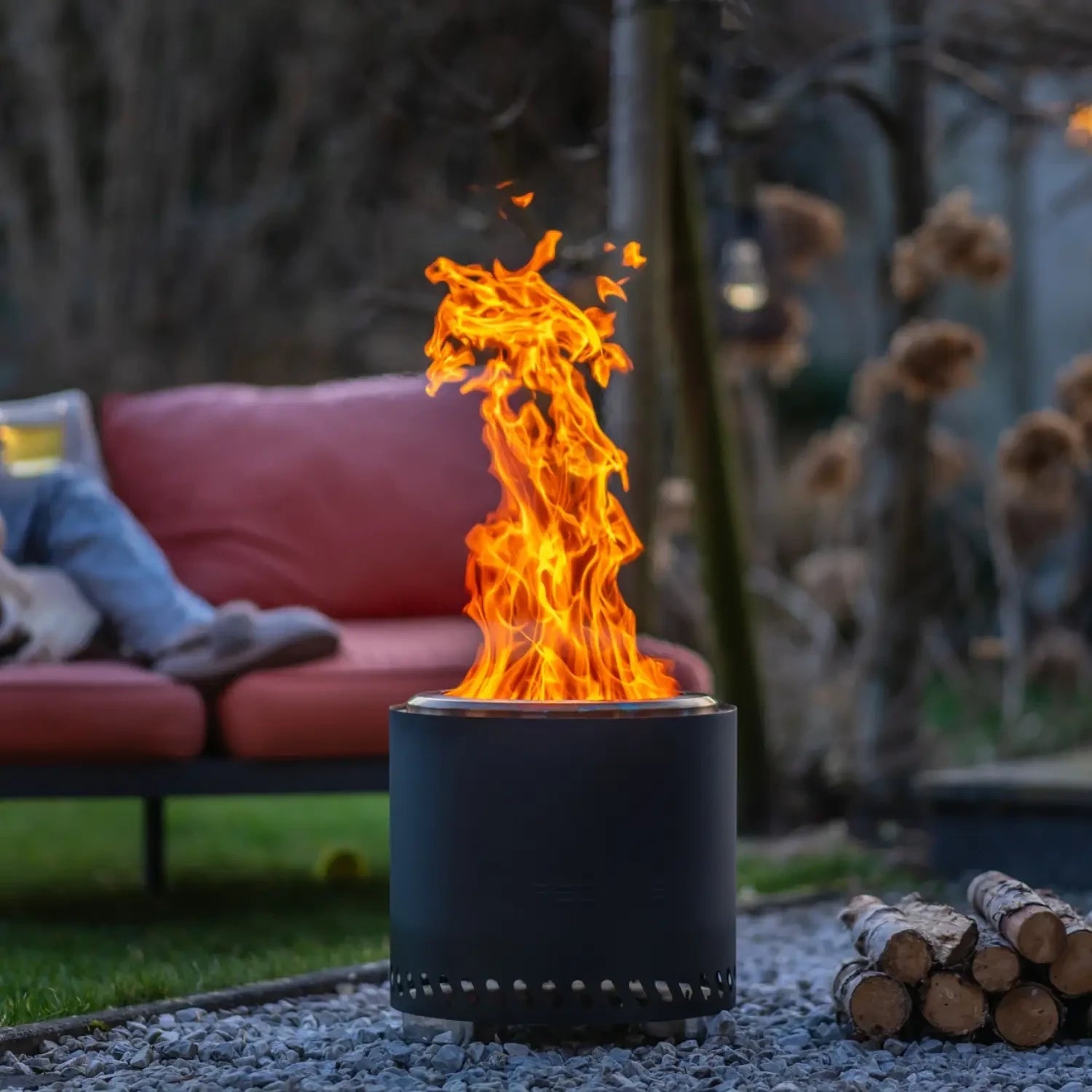 Brasero de pellets Volcano grande – Negro mate