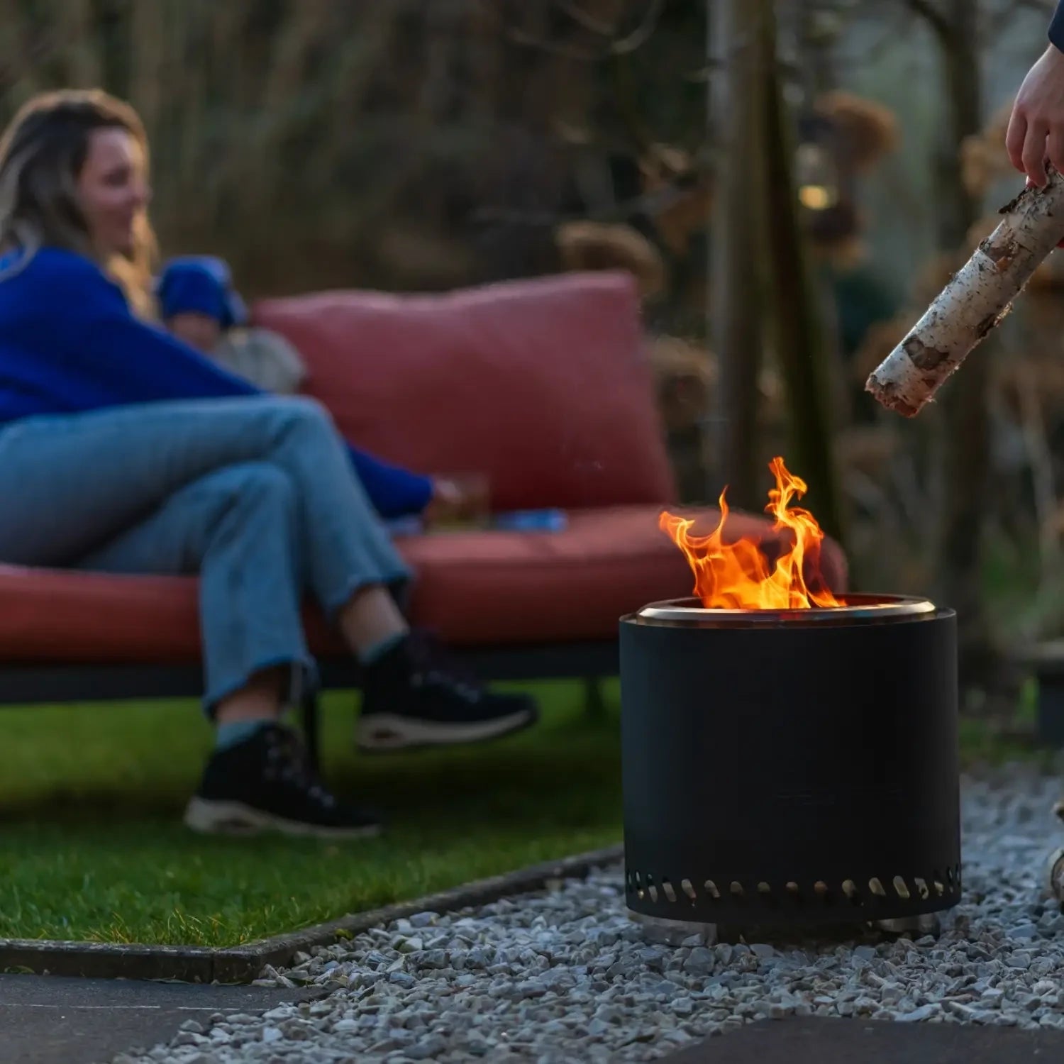 Brasero de pellets Volcano grande – Negro mate