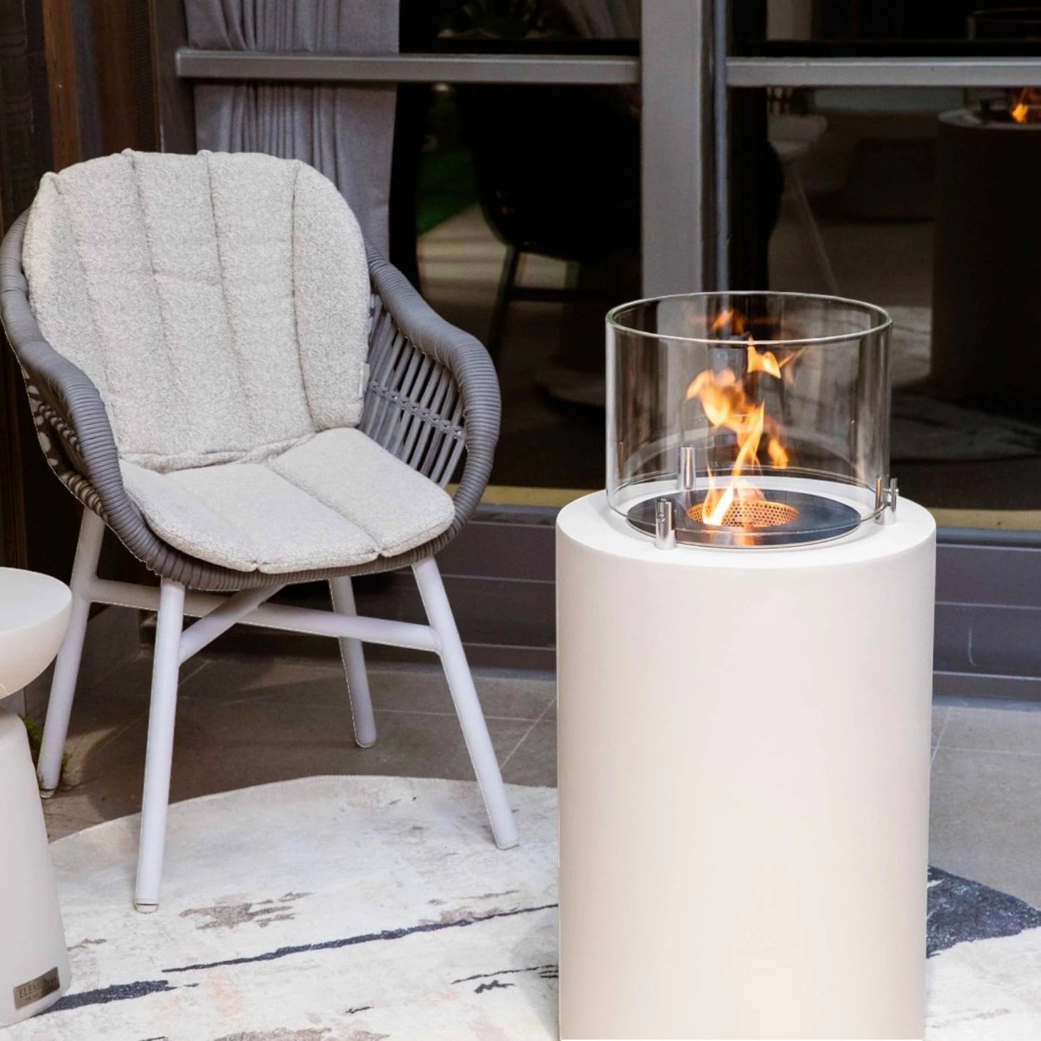 BOSTON Chimenea de Bioetanol – Blanco Crema