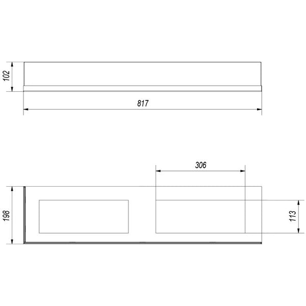 Vidrio para chimenea - 90 cm izquierda