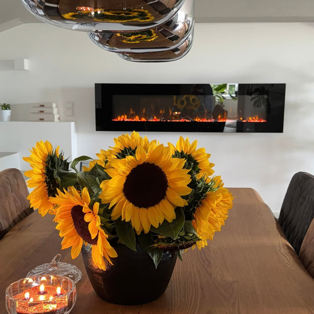 Azurite 182 cm - Chimenea eléctrica de pared