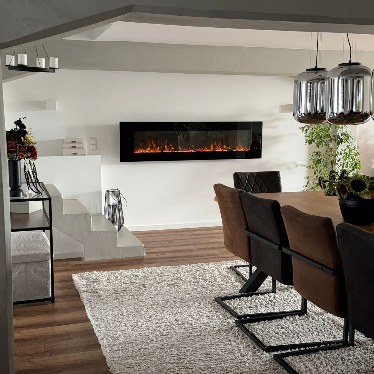 Azurite 182 cm - Chimenea eléctrica de pared