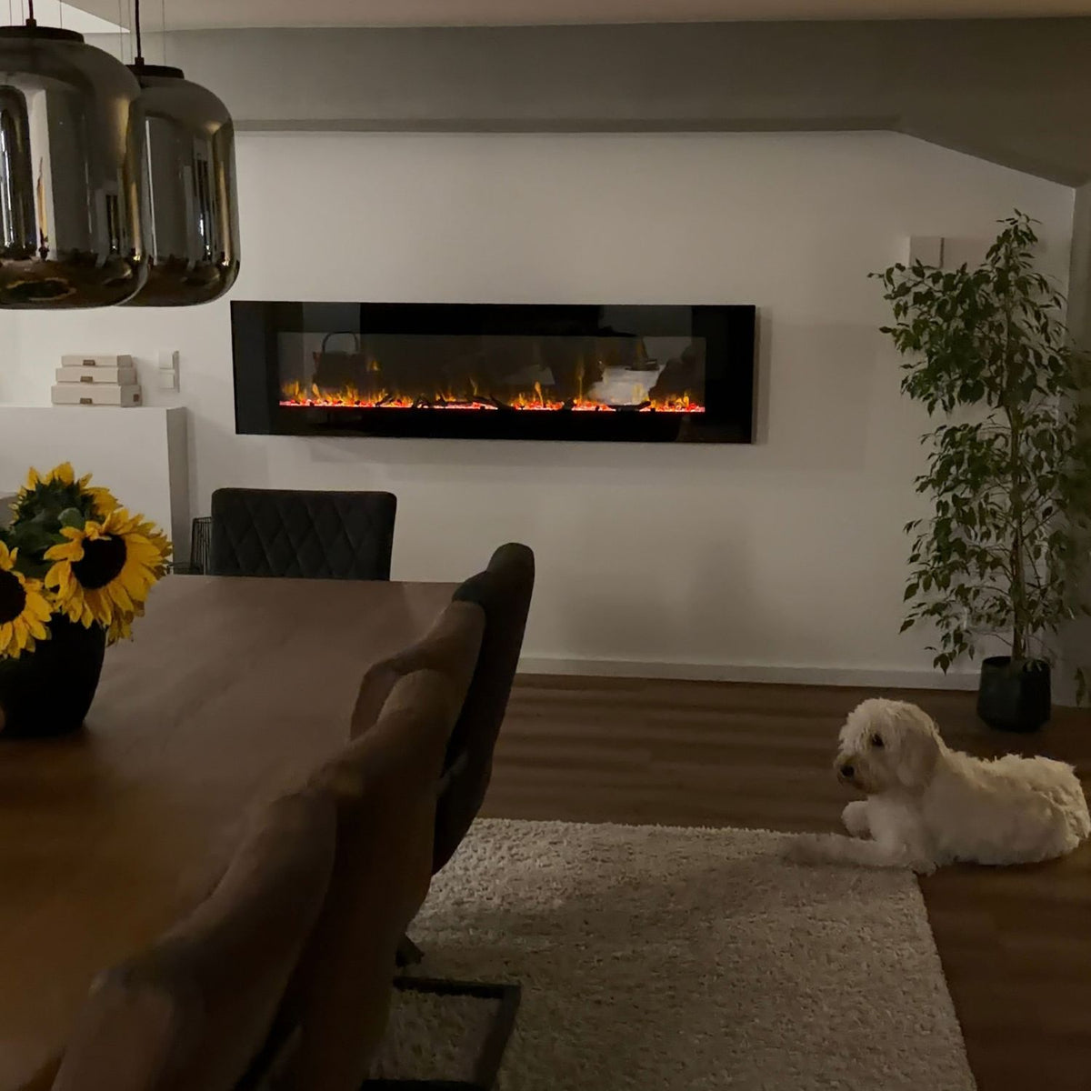 Azurite 182 cm - Chimenea eléctrica de pared