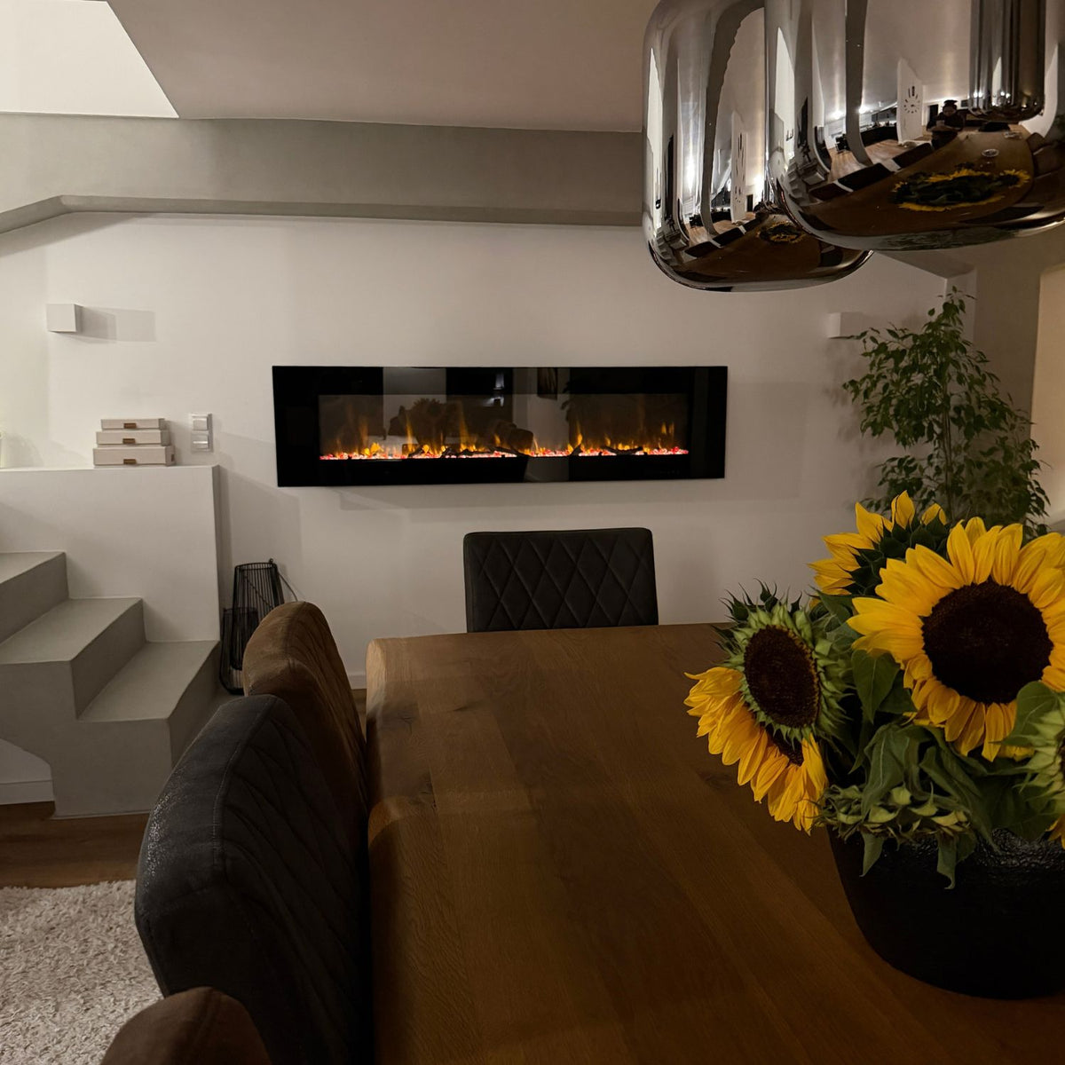 Azurite 182 cm - Chimenea eléctrica de pared