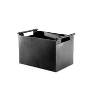 Cubo para leña cuadrado - de cuero