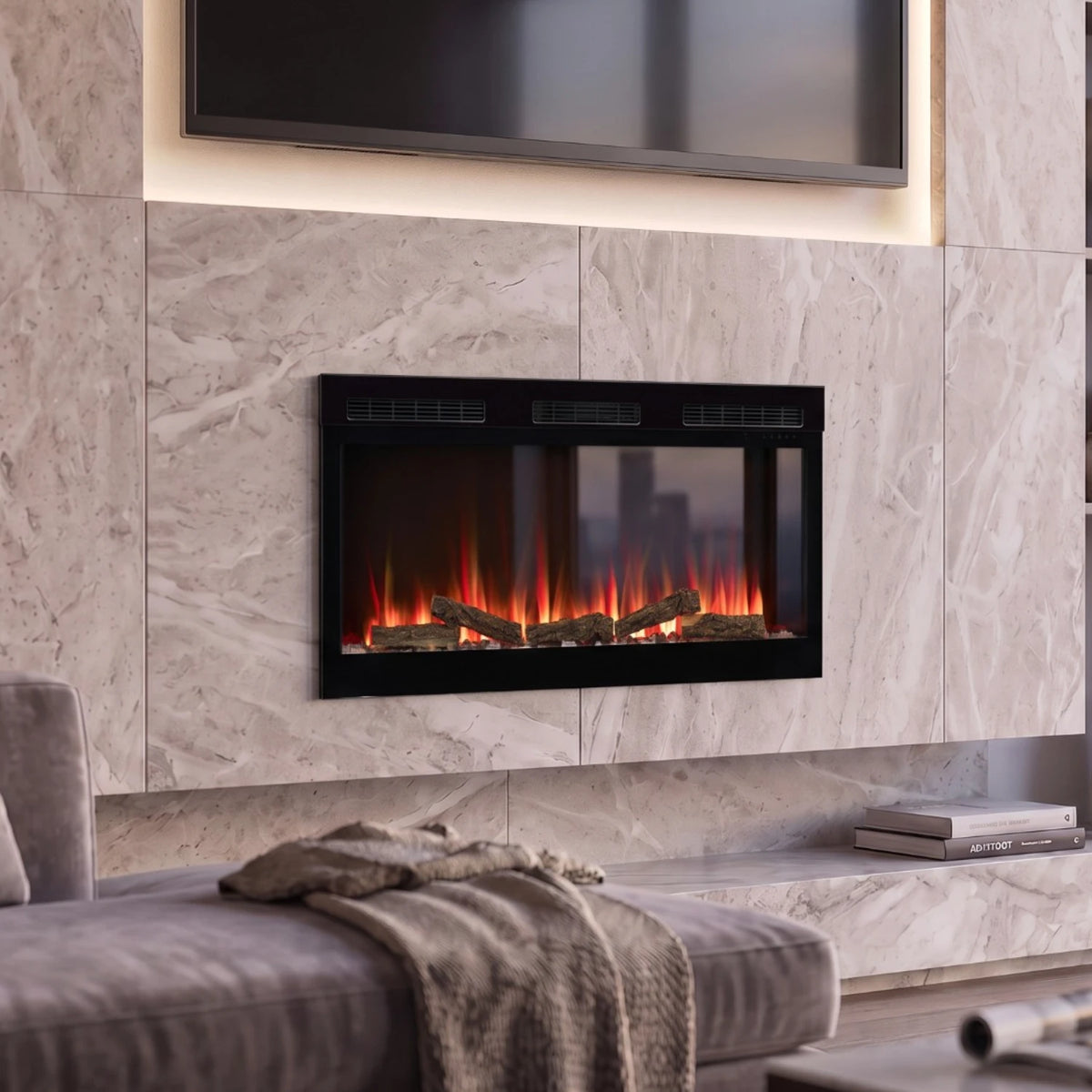 Chimenea eléctrica Sense 50 - Empotrada o de pared