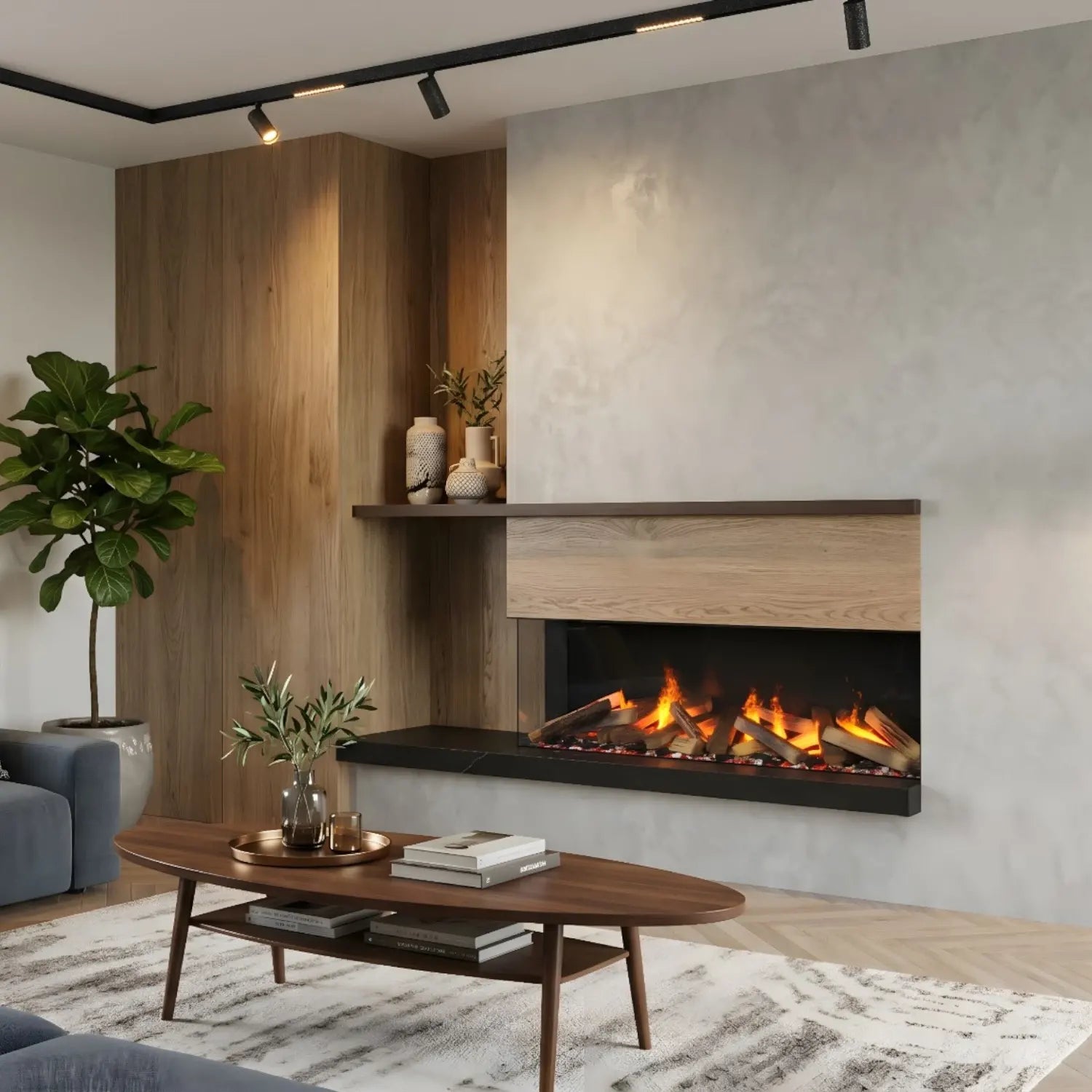 e-MatriX 1300-400 II-L - Chimenea de vapor de agua empotrada en esquina