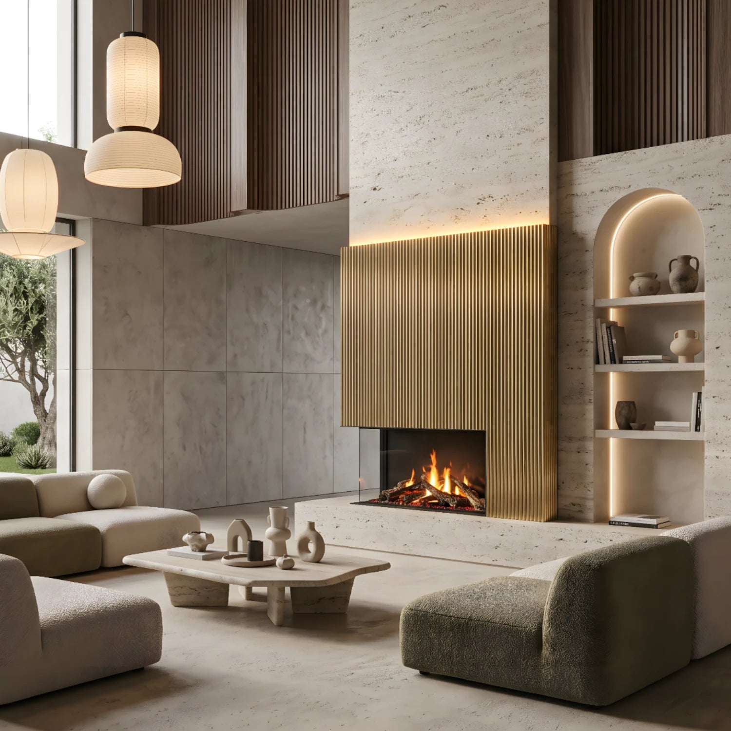 e-MatriX 800/500 II-L - Chimenea de vapor de agua empotrada en esquina