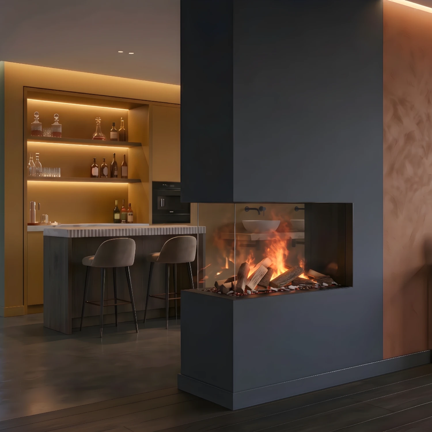 e-MatriX 800-500 RD - Chimenea de vapor de agua