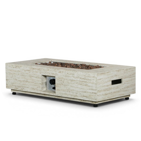 Estate Travertino Rectangular – Mesa de Fuego de Gas Rectangular