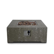 Estate Square 88 Travertino Oscuro – Mesa de Fuego de Gas Cuadrada