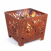 Cesta de fuego cuadrada óxido S
