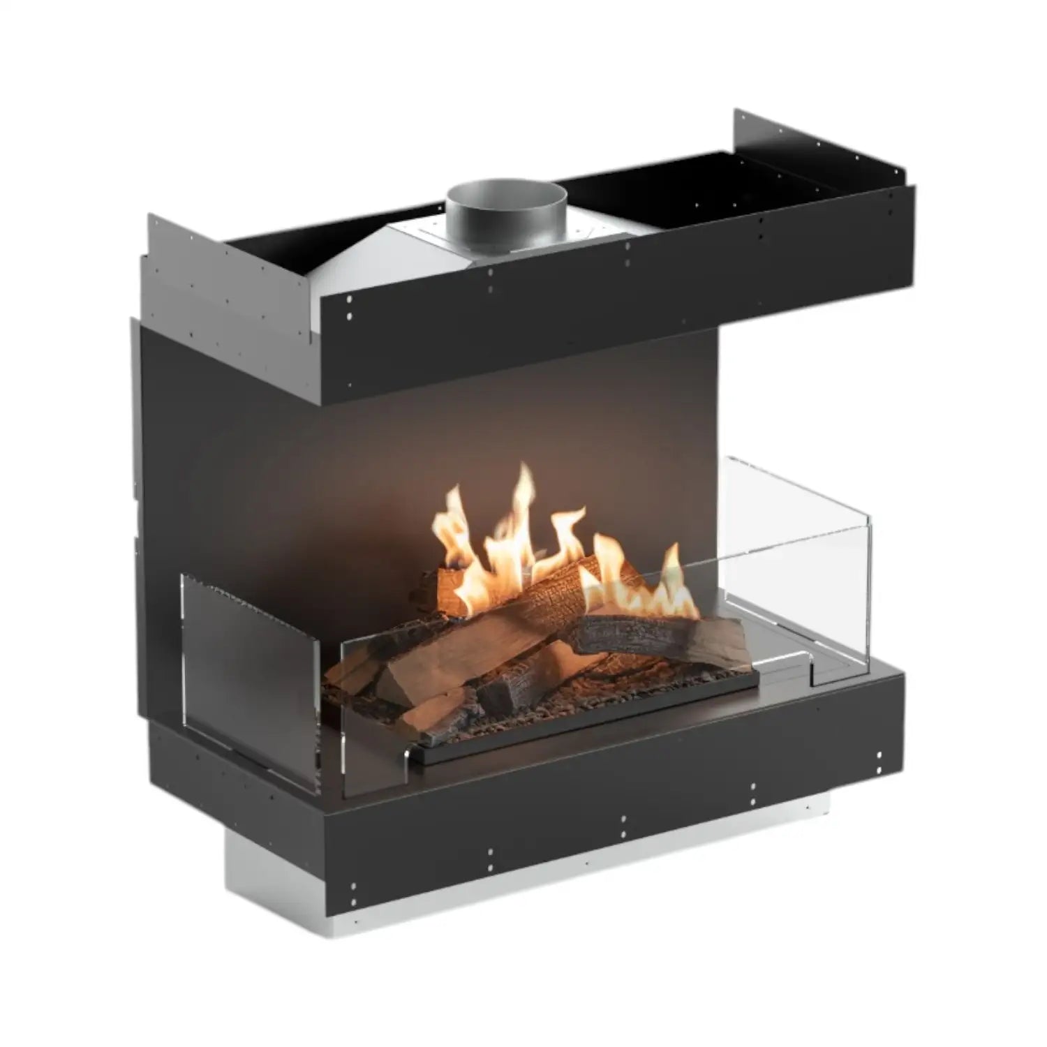 Flogs Box 800 de tres caras (conexión a conducto) - Chimenea de bioetanol