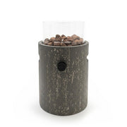 Lumi Stone Dark Travertine – Chimenea de gas de sobremesa