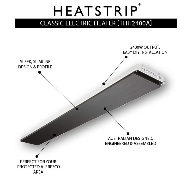 Calefactor eléctrico exterior Heatstrip Design 2400 vatios